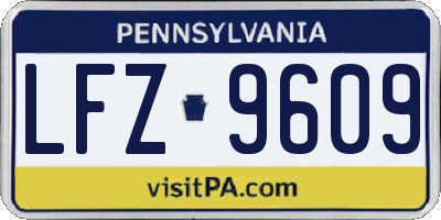 PA license plate LFZ9609