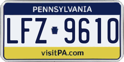 PA license plate LFZ9610