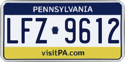 PA license plate LFZ9612