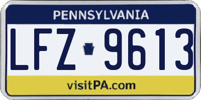 PA license plate LFZ9613