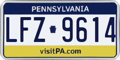 PA license plate LFZ9614