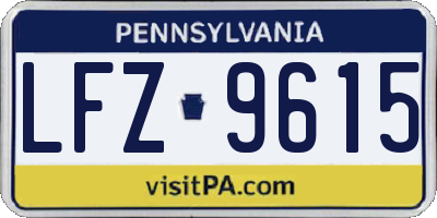 PA license plate LFZ9615