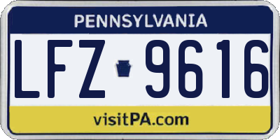 PA license plate LFZ9616