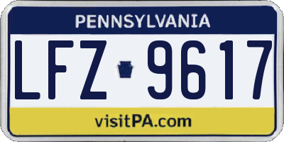 PA license plate LFZ9617