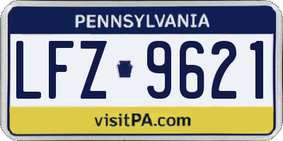 PA license plate LFZ9621