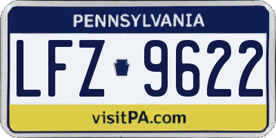 PA license plate LFZ9622