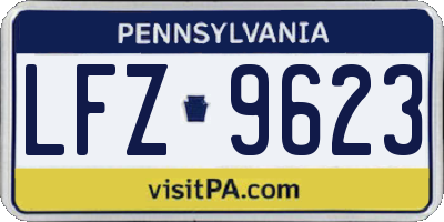 PA license plate LFZ9623