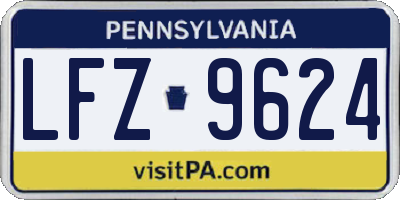 PA license plate LFZ9624