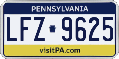 PA license plate LFZ9625