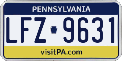 PA license plate LFZ9631