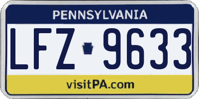 PA license plate LFZ9633