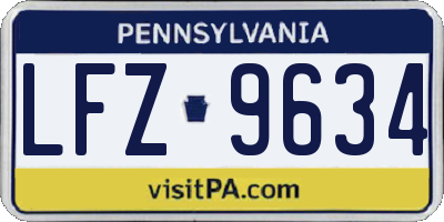 PA license plate LFZ9634