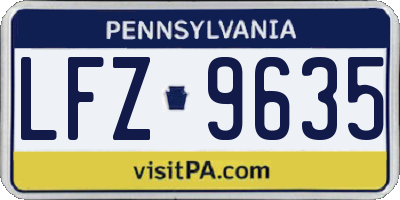 PA license plate LFZ9635