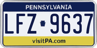 PA license plate LFZ9637