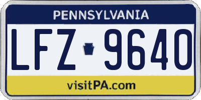 PA license plate LFZ9640
