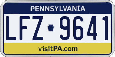PA license plate LFZ9641