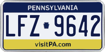 PA license plate LFZ9642