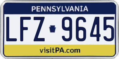 PA license plate LFZ9645