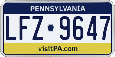 PA license plate LFZ9647