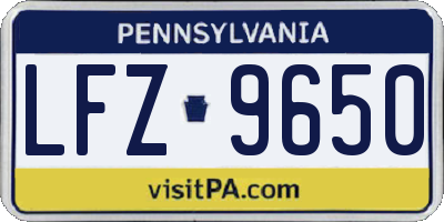PA license plate LFZ9650