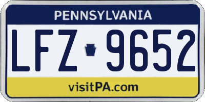 PA license plate LFZ9652