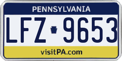 PA license plate LFZ9653