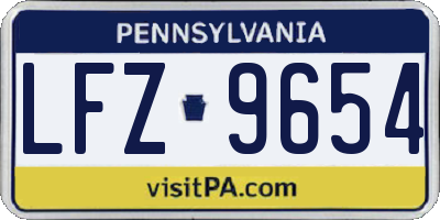 PA license plate LFZ9654