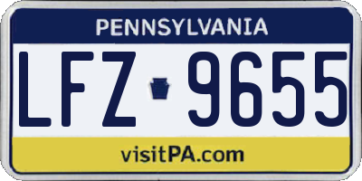 PA license plate LFZ9655