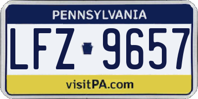PA license plate LFZ9657