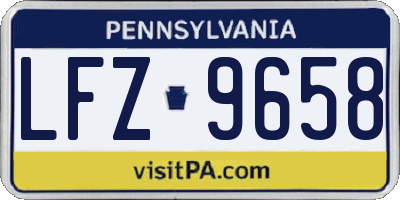 PA license plate LFZ9658