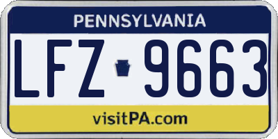 PA license plate LFZ9663