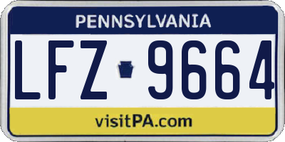 PA license plate LFZ9664