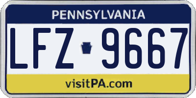 PA license plate LFZ9667