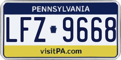 PA license plate LFZ9668