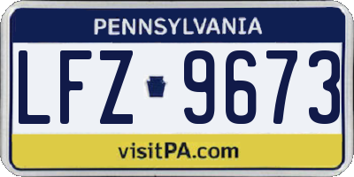 PA license plate LFZ9673
