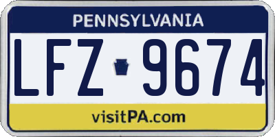 PA license plate LFZ9674