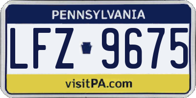 PA license plate LFZ9675