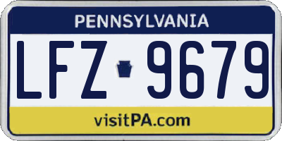 PA license plate LFZ9679