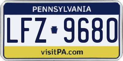 PA license plate LFZ9680