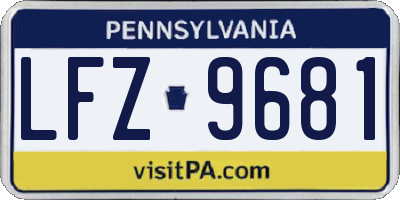 PA license plate LFZ9681