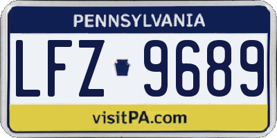 PA license plate LFZ9689