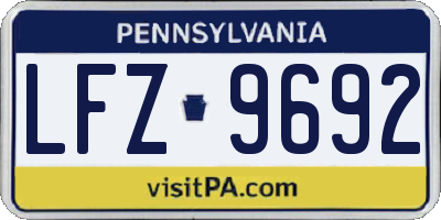 PA license plate LFZ9692