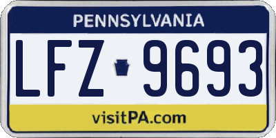 PA license plate LFZ9693