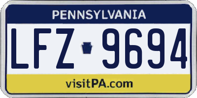 PA license plate LFZ9694