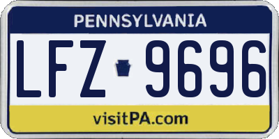 PA license plate LFZ9696