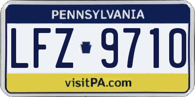 PA license plate LFZ9710