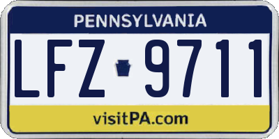 PA license plate LFZ9711