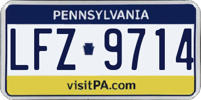 PA license plate LFZ9714