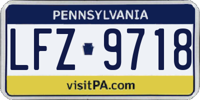 PA license plate LFZ9718