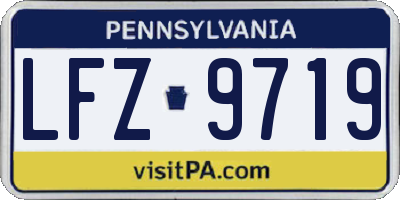 PA license plate LFZ9719